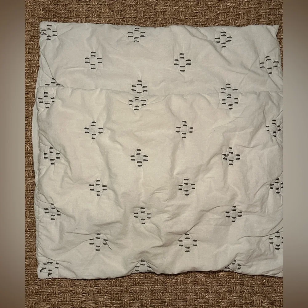 West Elm White Dash Stitch Sham Set (Two)